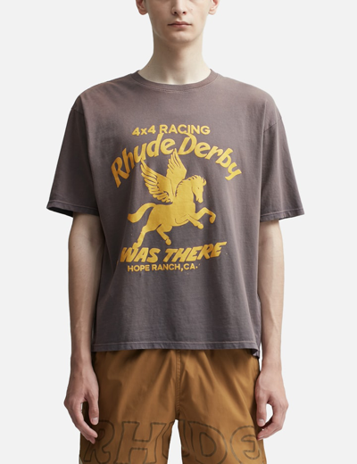 Shop Rhude Derby T-shirt In Grey