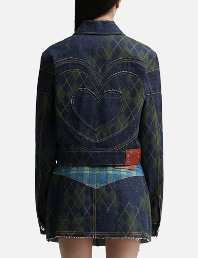 Shop Andersson Bell Kiki Heart Back Denim Jacket In Blue