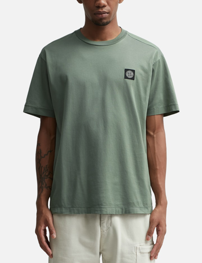 Shop Stone Island Emblem T-shirt In Green
