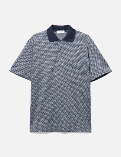 Shop Dior Monogram Polo Shirt In Blue
