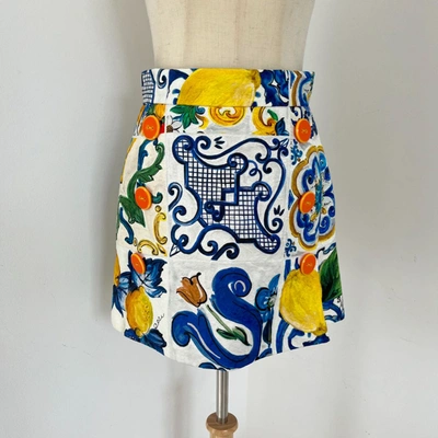 Pre-owned Dolce & Gabbana Jacquard Printed Mini Skirt