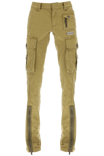 Shop Dsquared2 'flare Sexy Cargo' Pants In Khaki