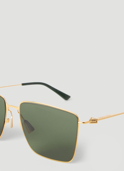 Shop Bottega Veneta Women Classic Metal Square Sunglasses In Gold