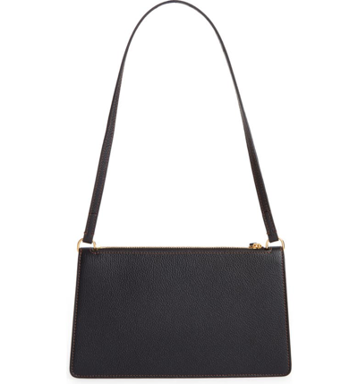 Shop Burberry Women Logo Leather Pouch Shoulder Bag In Black