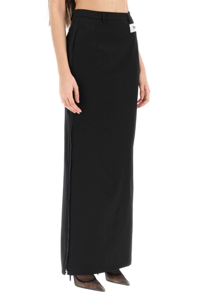 Shop Dolce & Gabbana Cady Maxi Skirt With Slit Women In Black