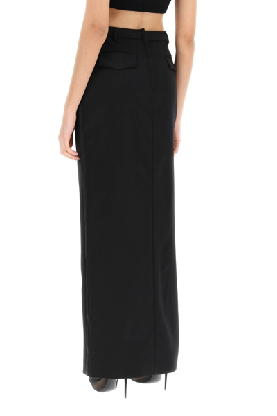 Shop Dolce & Gabbana Cady Maxi Skirt With Slit Women In Black