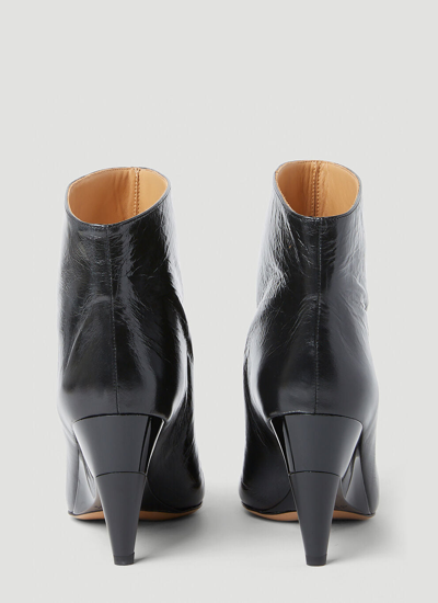 Shop Isabel Marant Women Dylvee Leather Ankle Boots In Black