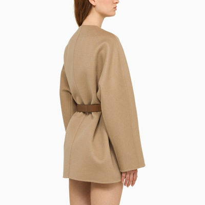 Shop Prada Single-breasted Camel Wool Coat Women In Brown