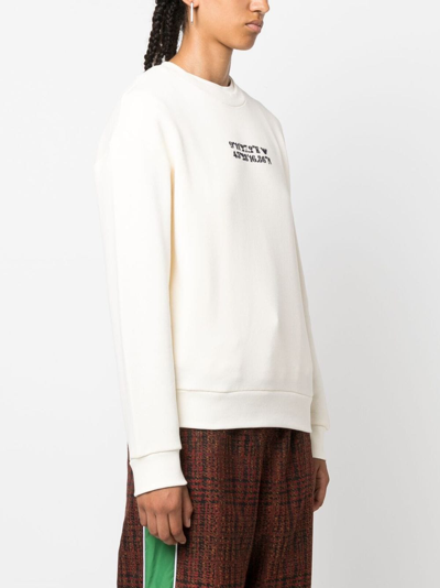 Shop Emporio Armani Coordinate-print Cotton Sweatshirt In Nude