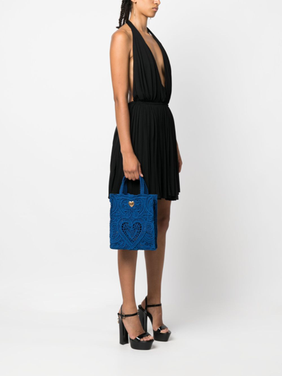 Dolce & Gabbana Medium Beatrice Cordonetto-lace Tote Bag In Blau
