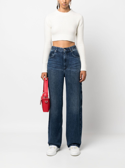 Shop Marant Etoile Straight-leg Cotton Jeans In Blau