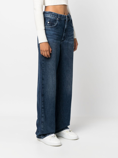 Shop Marant Etoile Straight-leg Cotton Jeans In Blau