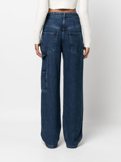 Shop Marant Etoile Straight-leg Cotton Jeans In Blau