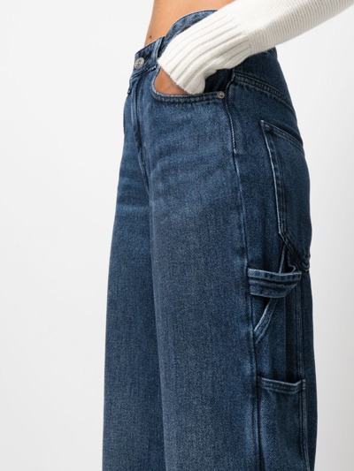Shop Marant Etoile Straight-leg Cotton Jeans In Blau