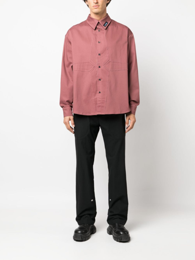 Shop Av Vattev Raw-cut Edge Cotton Shirt In Rosa