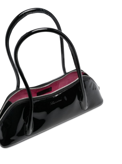 Shop Blumarine High-shine Finish Leather Tote Bag In Schwarz