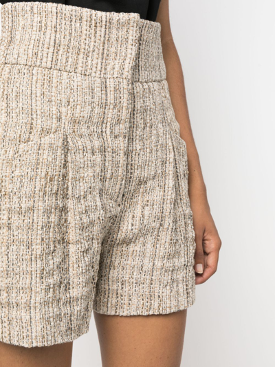 Shop Iro Lormi Concealed-fastening Tweed Shorts In Nude