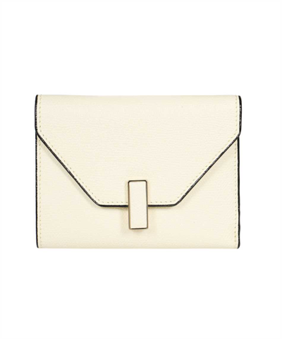 Shop Valextra Iside Fold Wallet In White