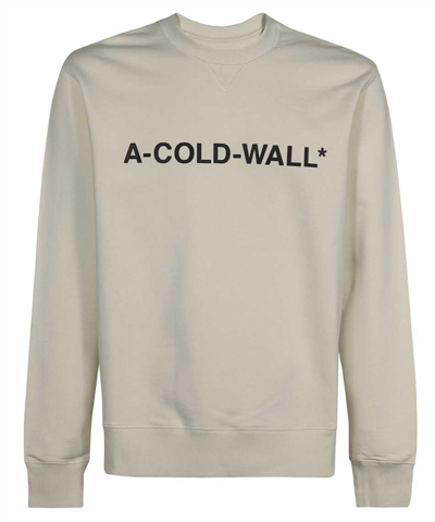 Shop A-cold-wall* A Cold Wall Essential Logo Crewneck Sweatshirt In Beige