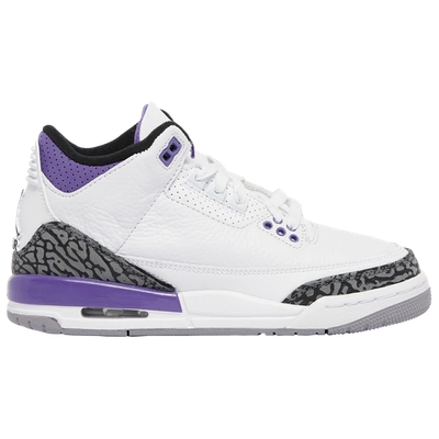 Jordan Boys  Retro 3 In White/purple/black