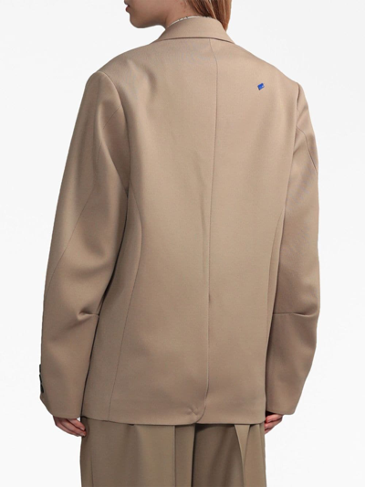 Shop Ader Error Long-sleeved Wool Blazer In Neutrals