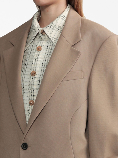 Shop Ader Error Long-sleeved Wool Blazer In Neutrals