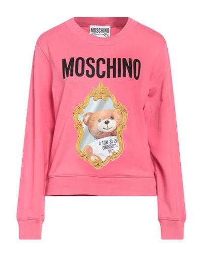 Shop Moschino Woman Sweatshirt Pink Size 8 Cotton