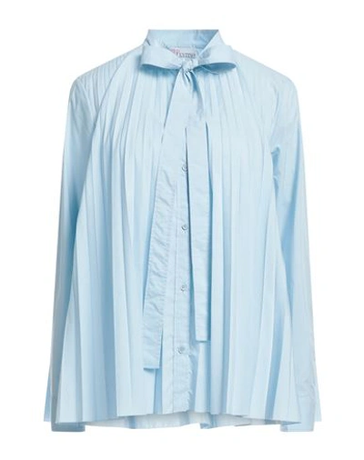 Shop Red Valentino Woman Shirt Sky Blue Size 2 Cotton, Polyester
