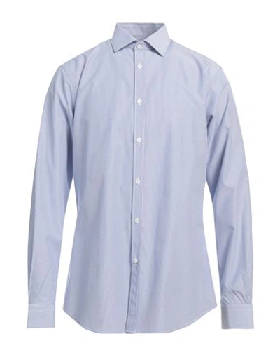 Shop Siviglia Man Shirt Navy Blue Size 17 ½ Cotton, Polyester