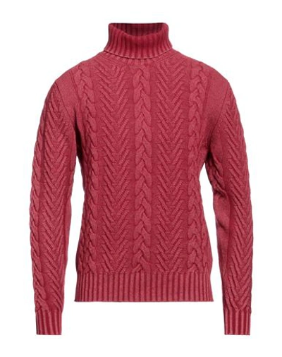 Shop +39 Masq Man Turtleneck Garnet Size 38 Wool, Polyamide In Red