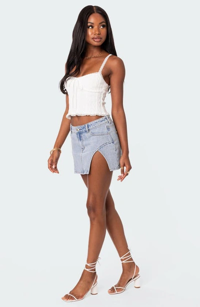 Edikted Lacy Crop Tank In White