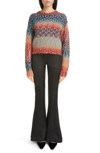 Shop Acne Studios Rusilla Pixel Gradient Wool & Alpaca Blend Sweater In Brown/ Blue Multi