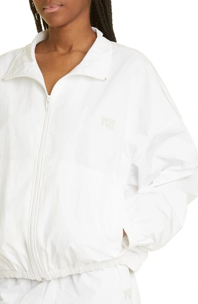 Shop Alexander Wang Puff Logo Track Jacket In 100 White
