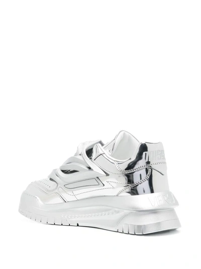 Shop Versace Sneakers In Silver
