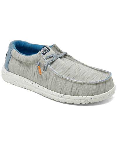 Shop Hey Dude Big Kids Wally Jersey Casual Moccasin Sneakers From Finish Line In Light Gray