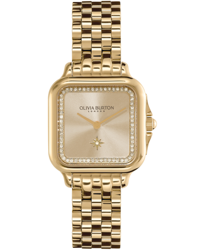 Shop Olivia Burton Women's Soft Square Gold-tone Stainless Steel Bracelet Watch 28mm