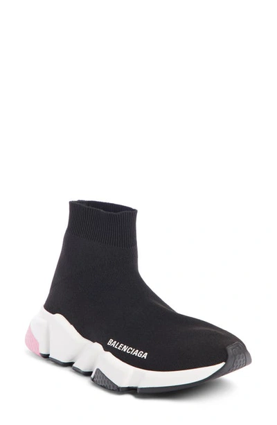 Shop Balenciaga Speed Mid Sneaker In Black/ Pink
