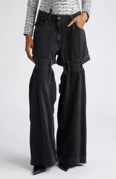 Shop Attico Ashton Denim Pants In Black