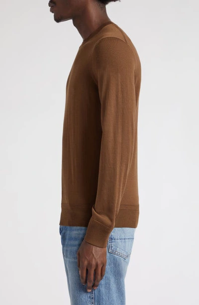 Shop Tom Ford Fine Gauge Merino Wool Sweater In Wood