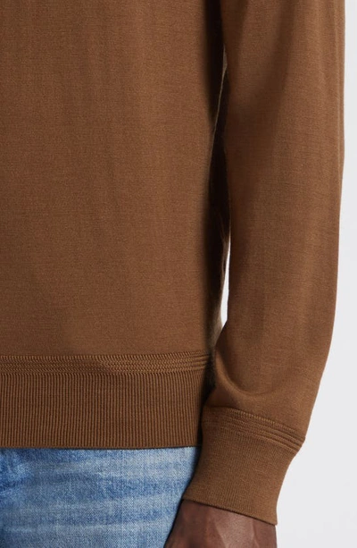 Shop Tom Ford Fine Gauge Merino Wool Sweater In Wood