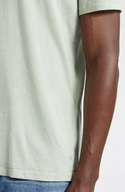 Tom Ford Mélange Crewneck T-shirt In Mint