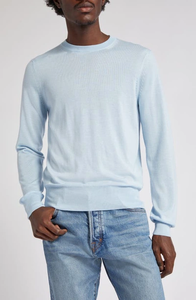 Shop Tom Ford Cashmere & Silk Crewneck Sweater In Sky Blue