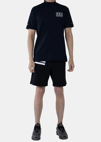 Shop Pearly Gates Dark Navy Mesh Short Sleeve High-neck T-shirt