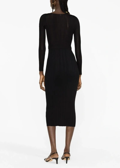 Shop Self-portrait Black Cut-out Midi Dress