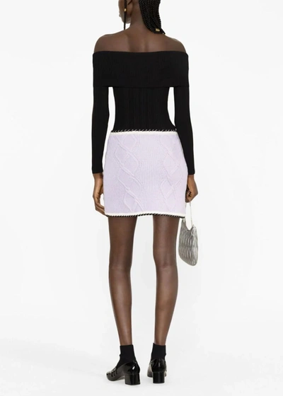 Shop Self-portrait Purple Knit Mini Skirt