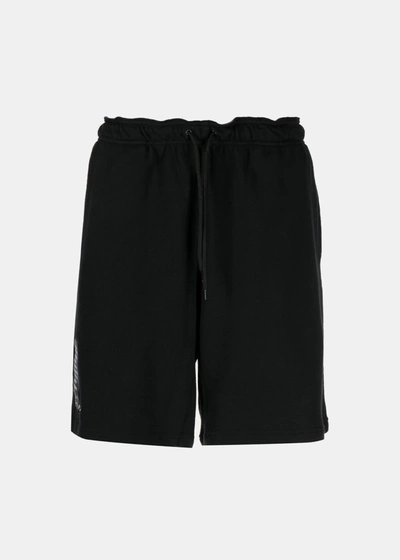 Shop Yohji Yamamoto Black Logo-print Shorts