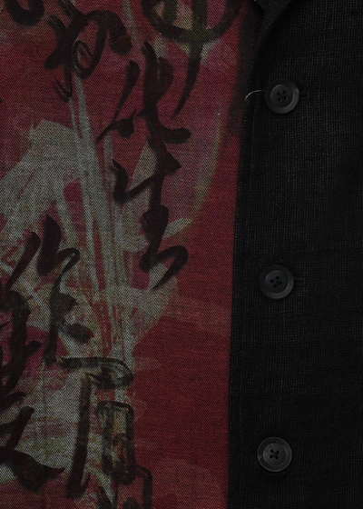 Shop Yohji Yamamoto Black N-denim P + Seperate Fabric Jacket