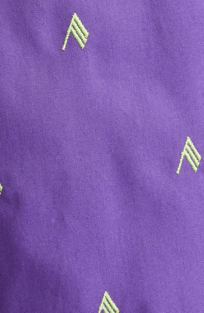 Shop Attico Logo Embroidered Balloon Leg Pants In Purple/ Light Green
