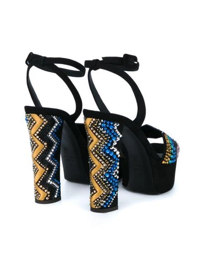 Shop Giuseppe Zanotti Betty Crystal Sandals In Black