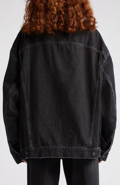 Shop Acne Studios Morris Nonstretch Denim Trucker Jacket In Black